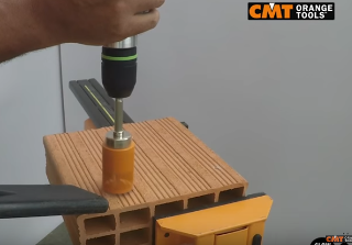 CMT Hole Saw 550 on Hollow brick
